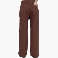 Straight Cotton Twill Long Pants