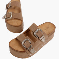 Zaphod Faux Leather Flatform Slip Ons