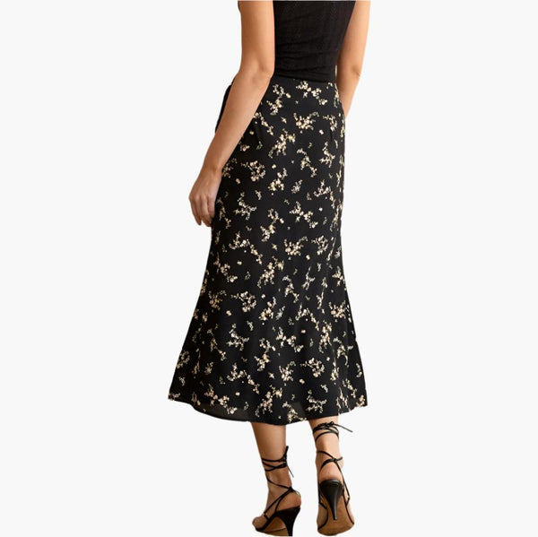 Floral Button Down Midi Skirt