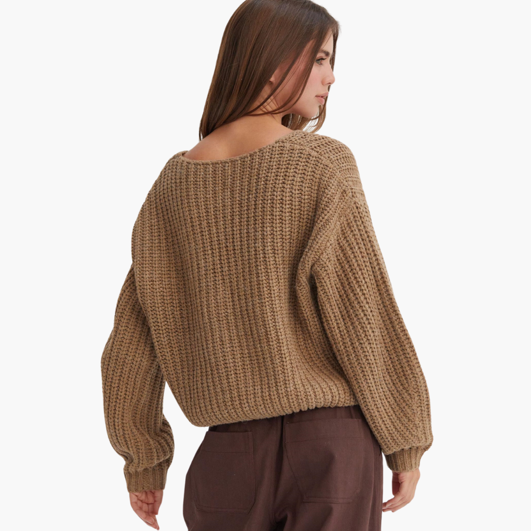 Chunky Mocha Knit Sweater