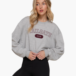 Tailgate Club Long Sleeve Sweatshirt Crop