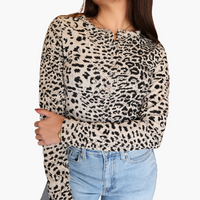 Charcoal Animal Print Cardigan