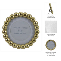 Gold Glass Beaded Picture Frame - 6x6 in.