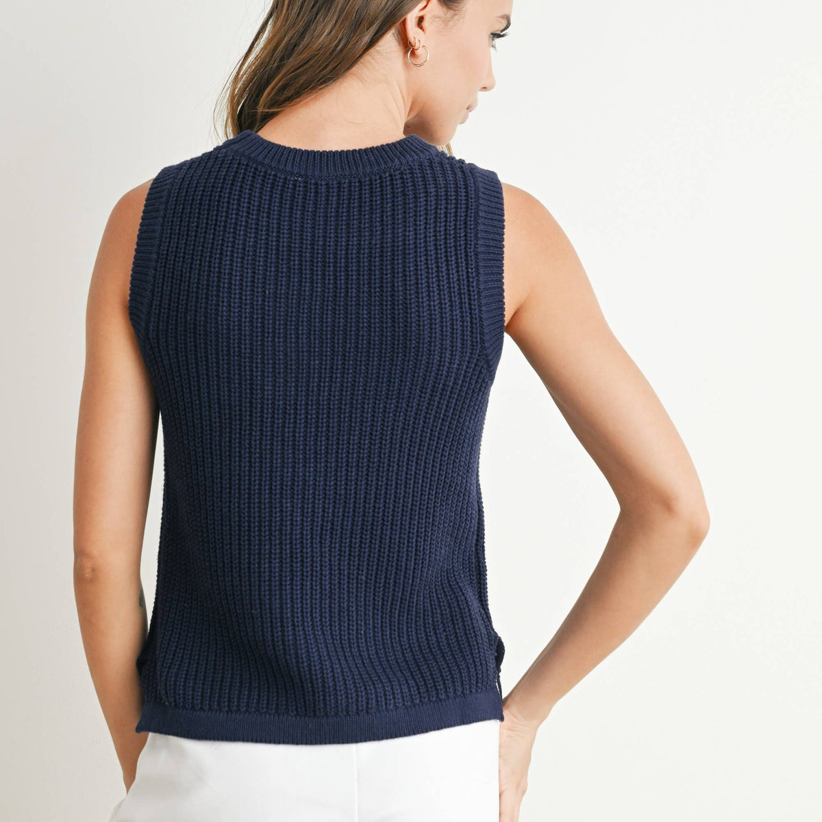 Flag Print Sleeveless Knit Top