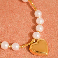 Galilea 18K Non-Tarnish Heart Pearl Necklace