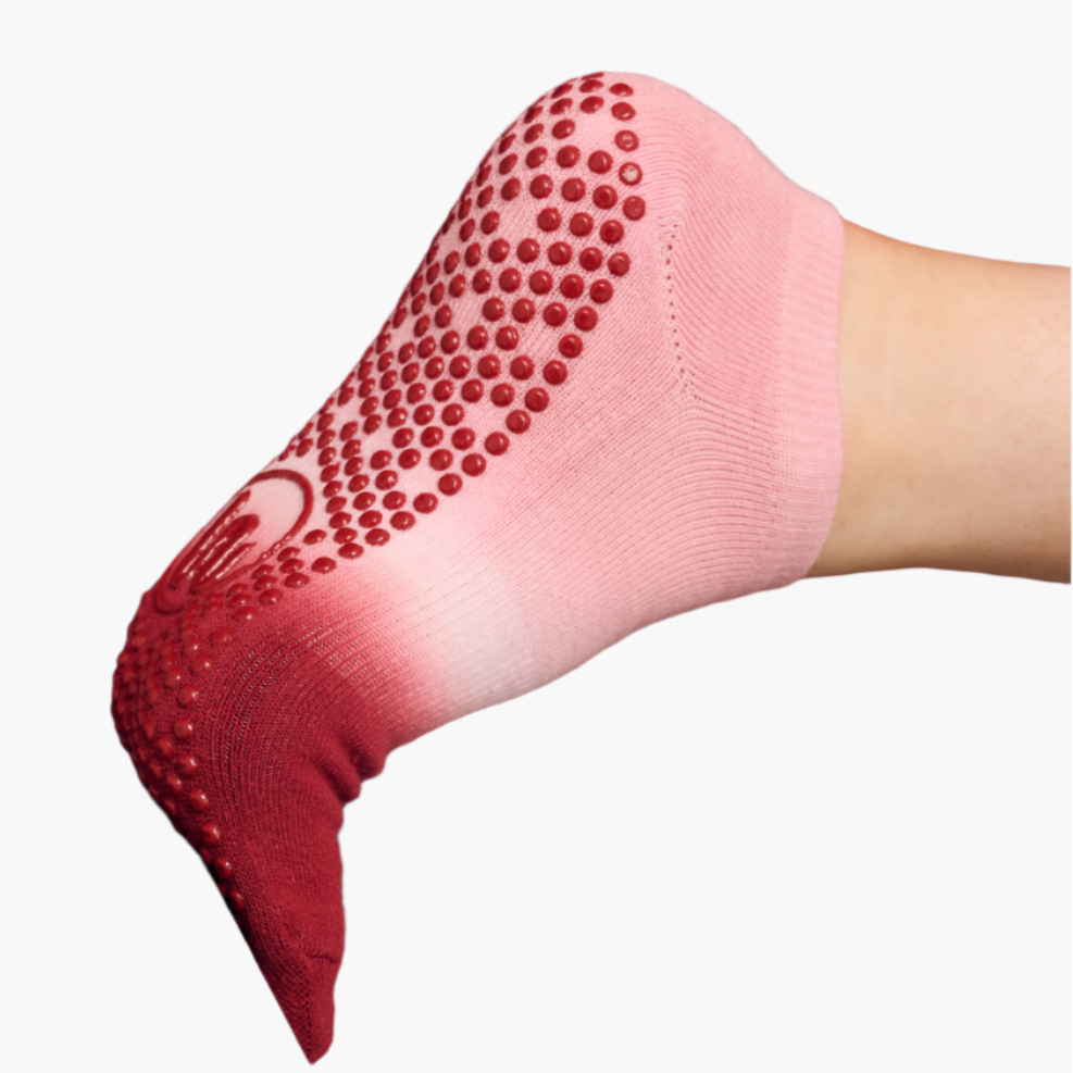 Classic Low Rise Grip Socks - Berry Kiss