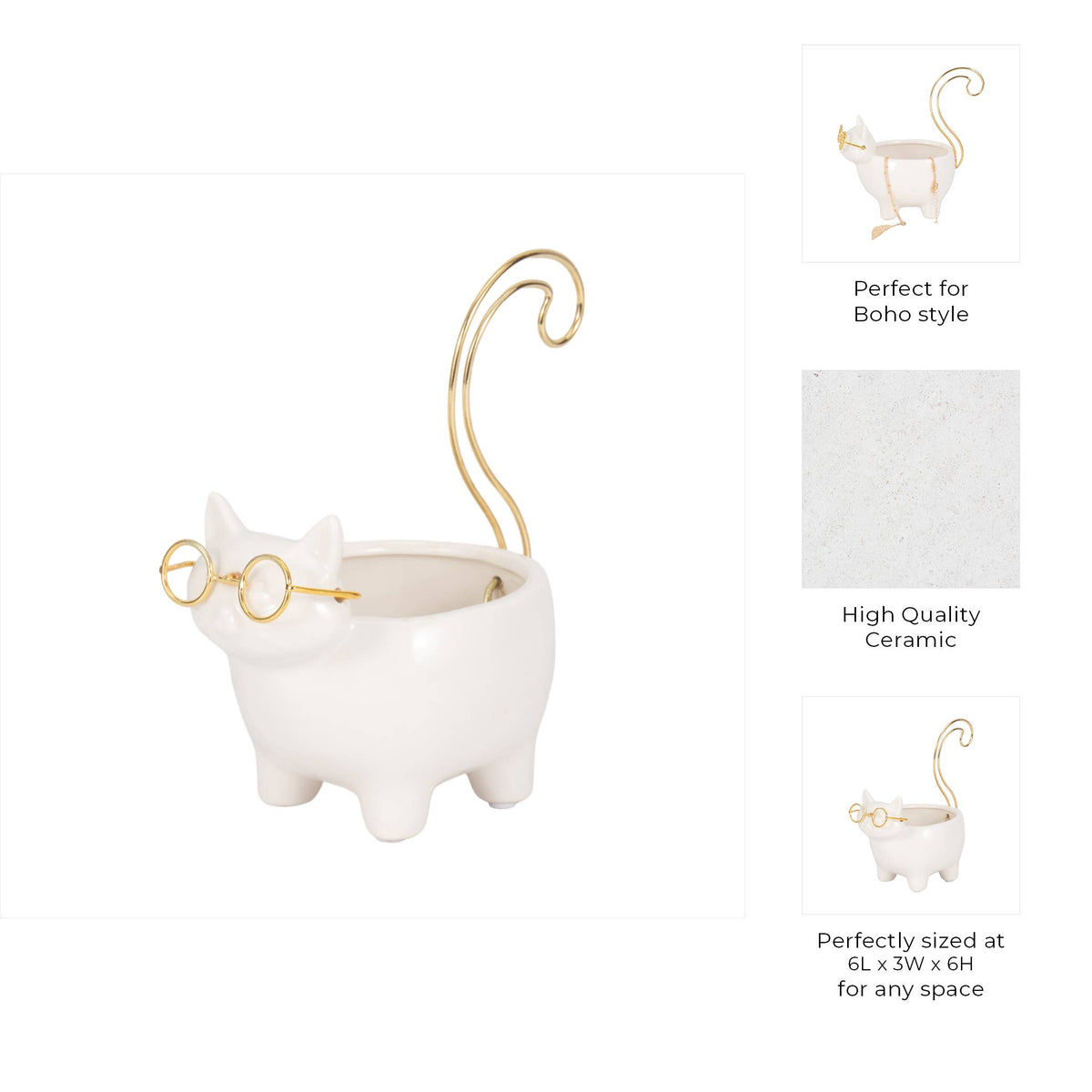 Ceramic Boho Kitty Trinket Dish