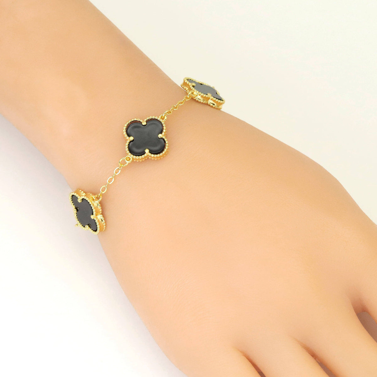 Enamel Flower Link Bracelet