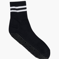 Crew Non Slip Grip Socks - Sporty Stripe Black