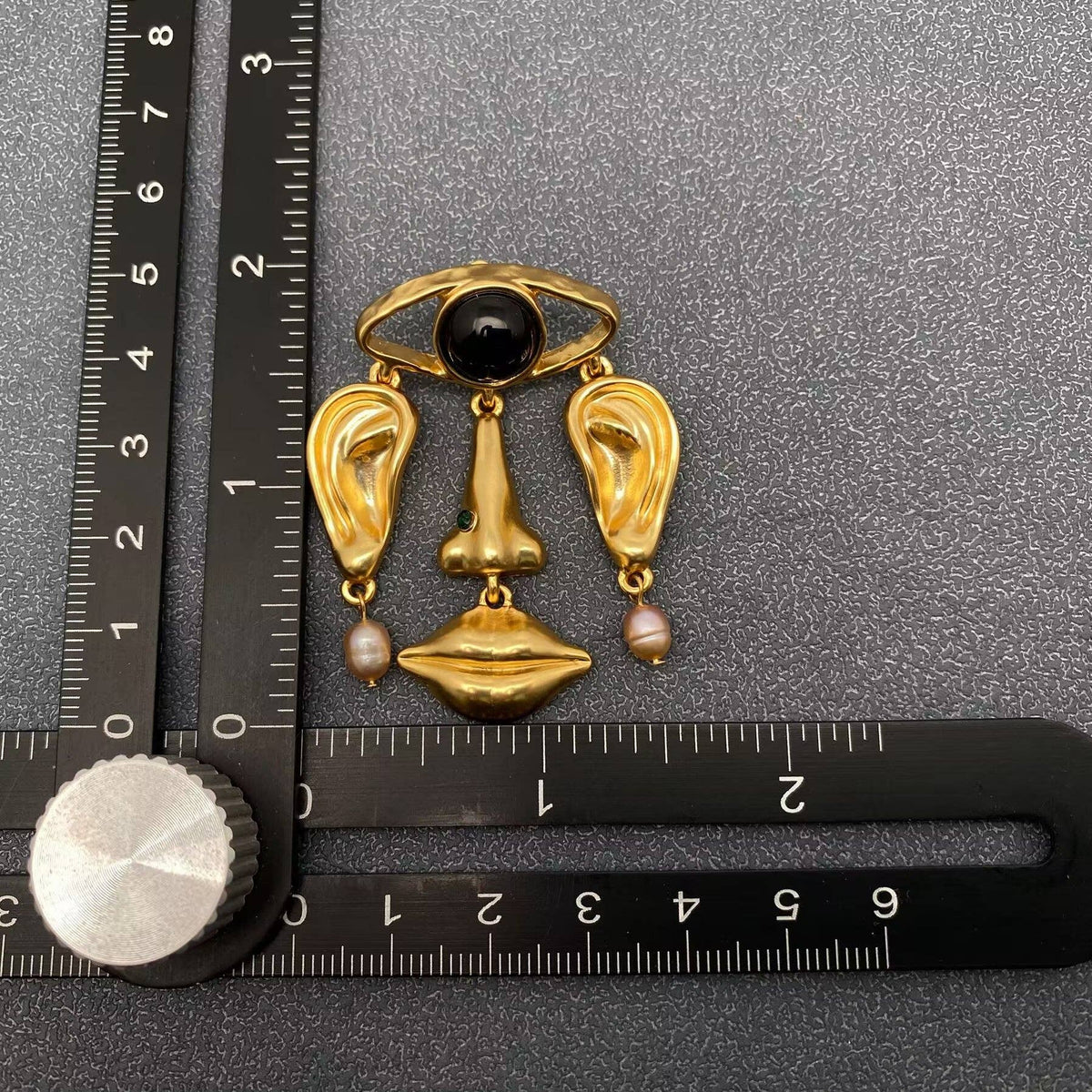 18K Gold Plated Abstract Face Dangle Earrings