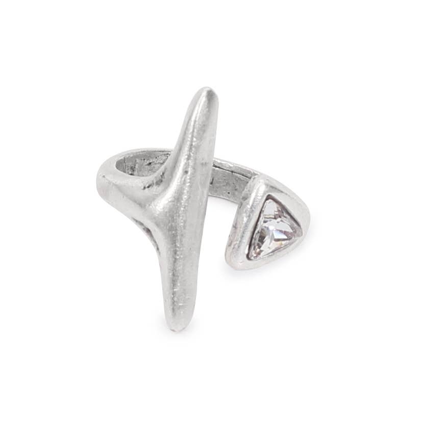 Handmade Clear Crystal Brass Ring