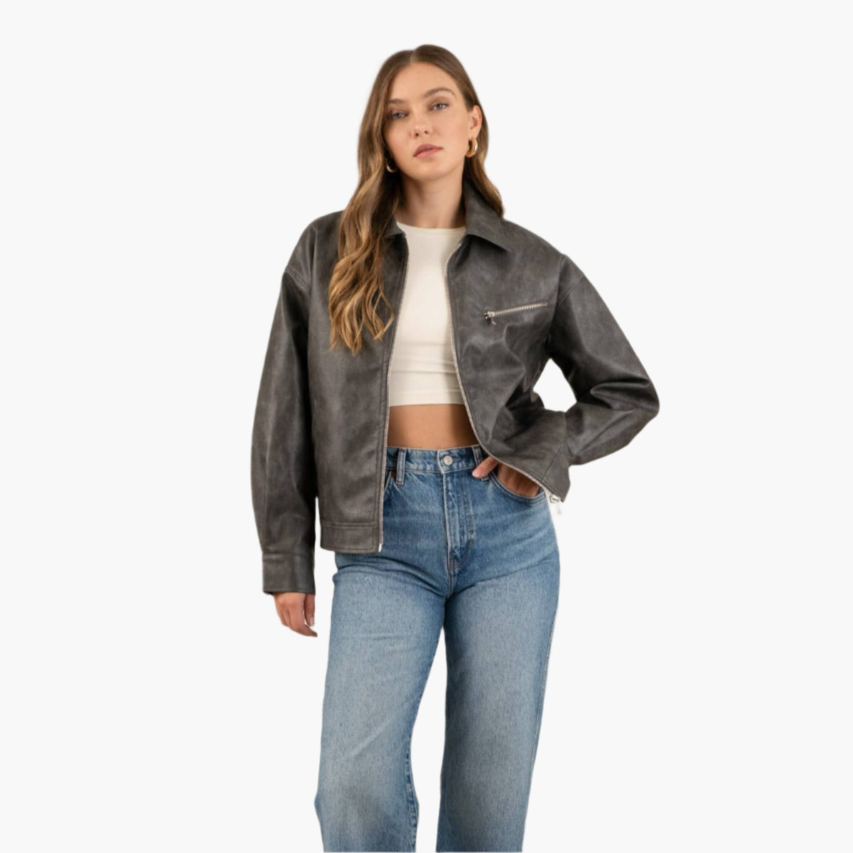 Faux Leather Jacket