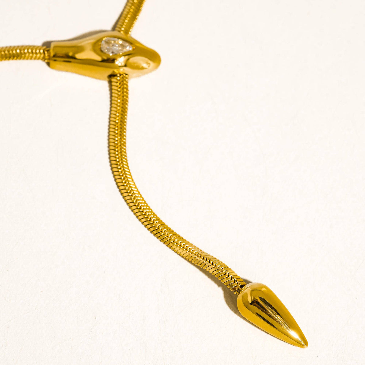 Gildora 18K Gold Non-Tarnish Serpent Y Lariat Necklace