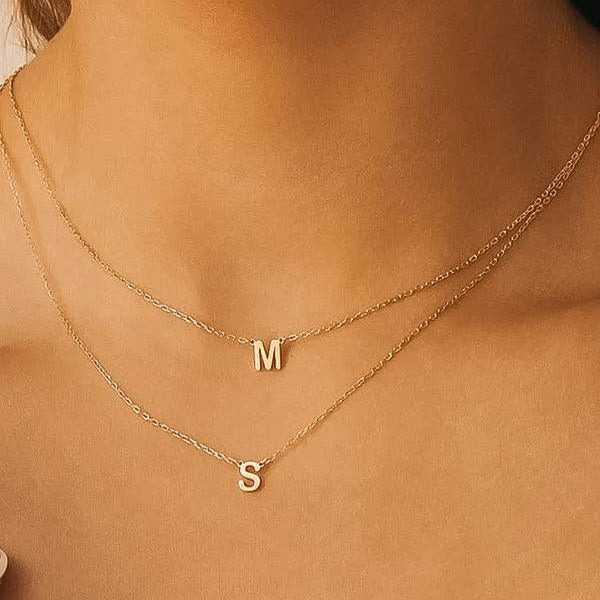 Desi 18K Gold Non-Tarnish Petite Letter Necklace