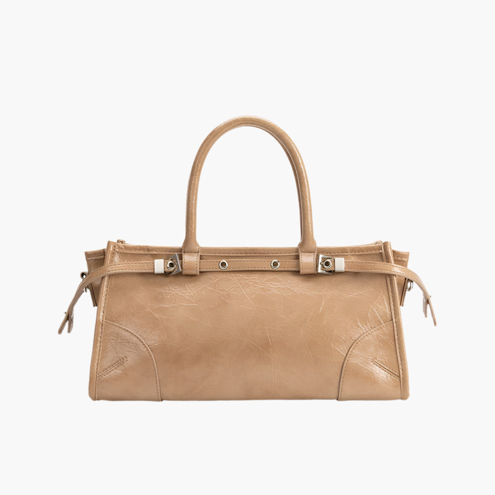 Melie Bianco Rhonda Tan Vegan Top Handle Bag