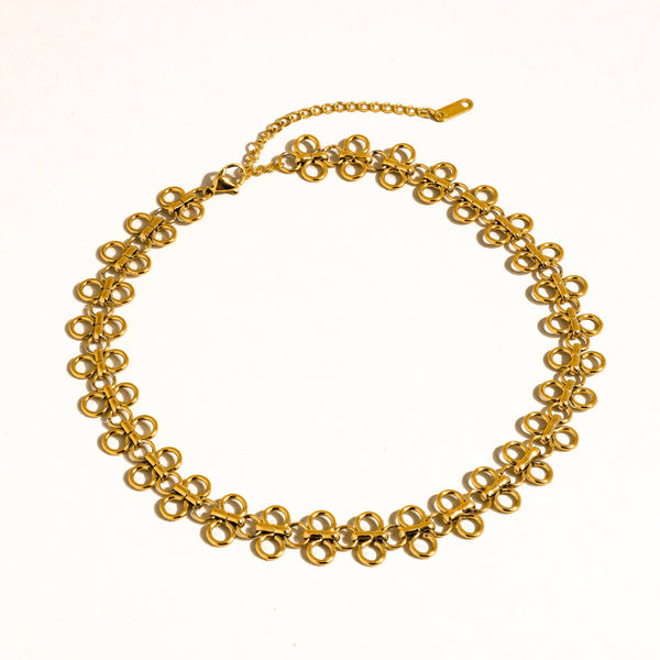 Ritza 18K Gold Non-Tarnish Patterned Choker