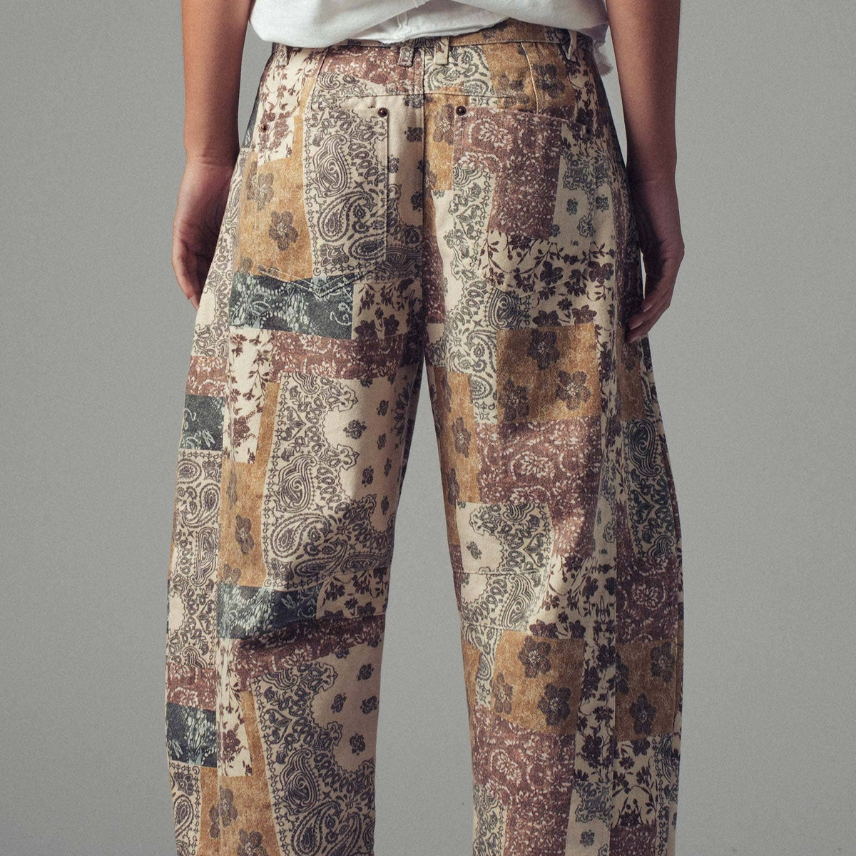 Boho Patchwork Wide Leg Pants