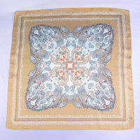 Ornate Paisley Medallion Print Satin Square Scarf