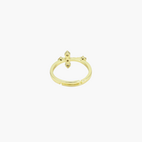 CZ Gold Cross Adjustable Ring