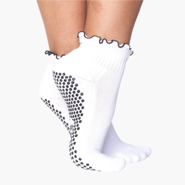 The Ruffle Grip Sock White