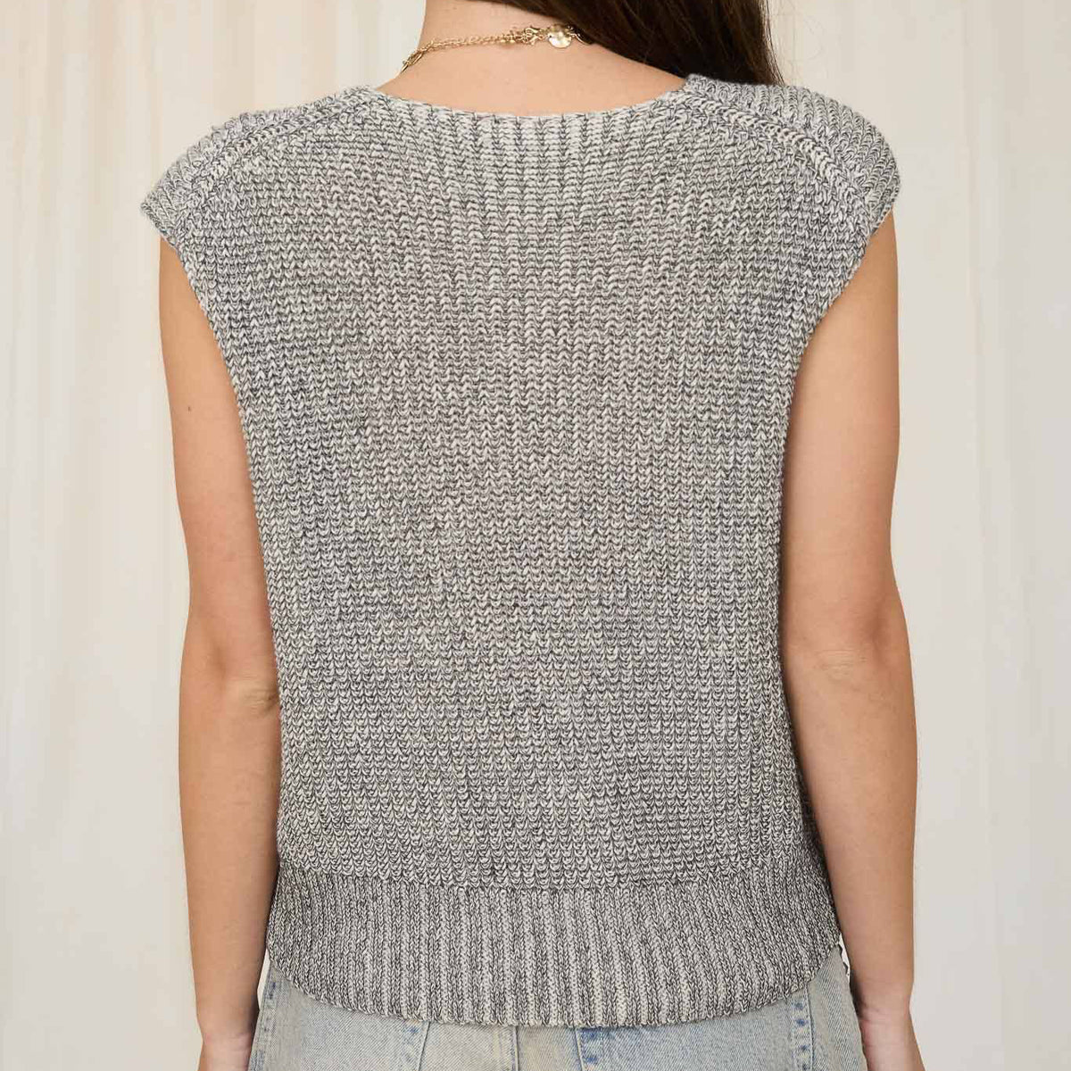 Marled Button Down Knit Sweater Vest