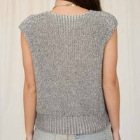 Marled Button Down Knit Sweater Vest