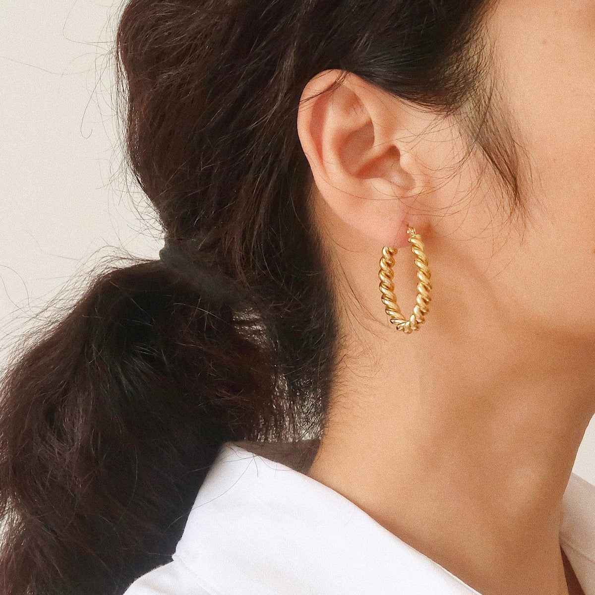 Brook Gold Braided Hoop Earring