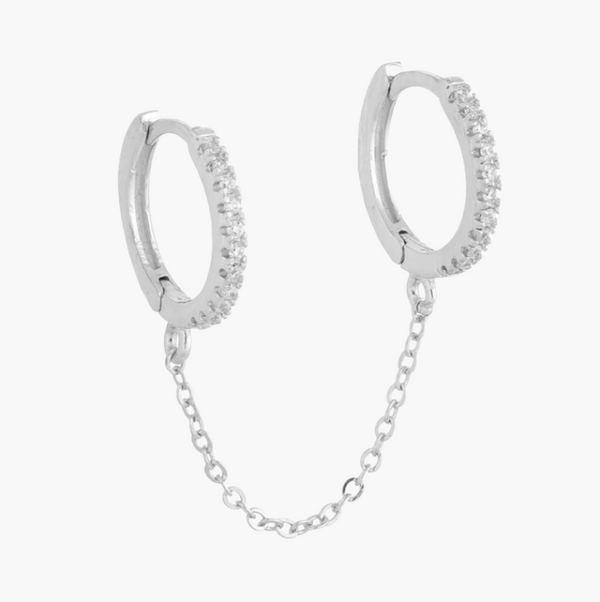 Double Hoop Chain Earring