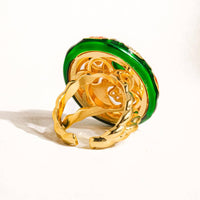 Darla 18K Gold Vintage Statement Oval Ring