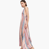 Shoulder Tie Printed Maxi Dress