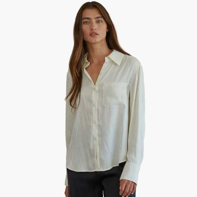 Woven Button Down Long Sleeve Top