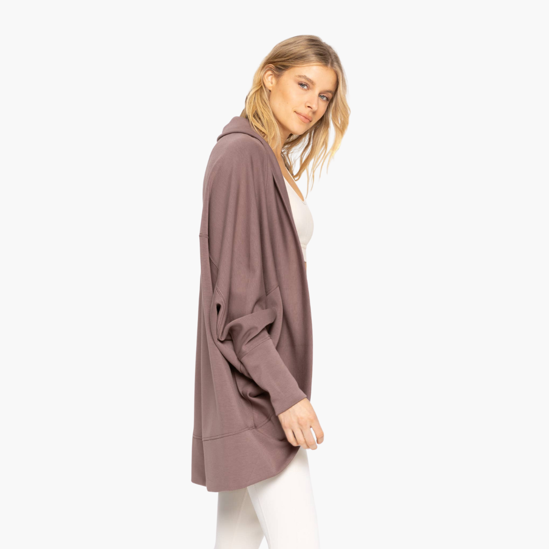 Deep Taupe Elevated Cocoon Style Cardigan