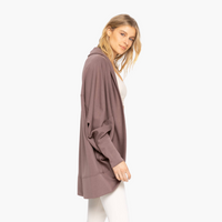 Deep Taupe Elevated Cocoon Style Cardigan