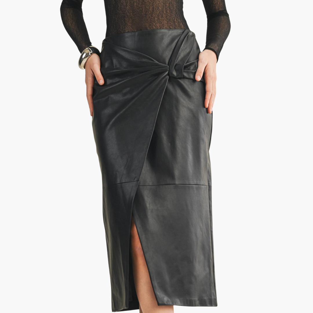 Black Knot Wrap Skirt