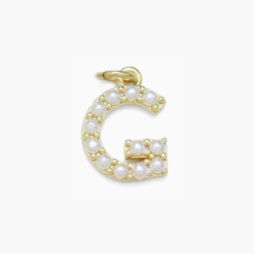 Pearl Initial Letter Charms