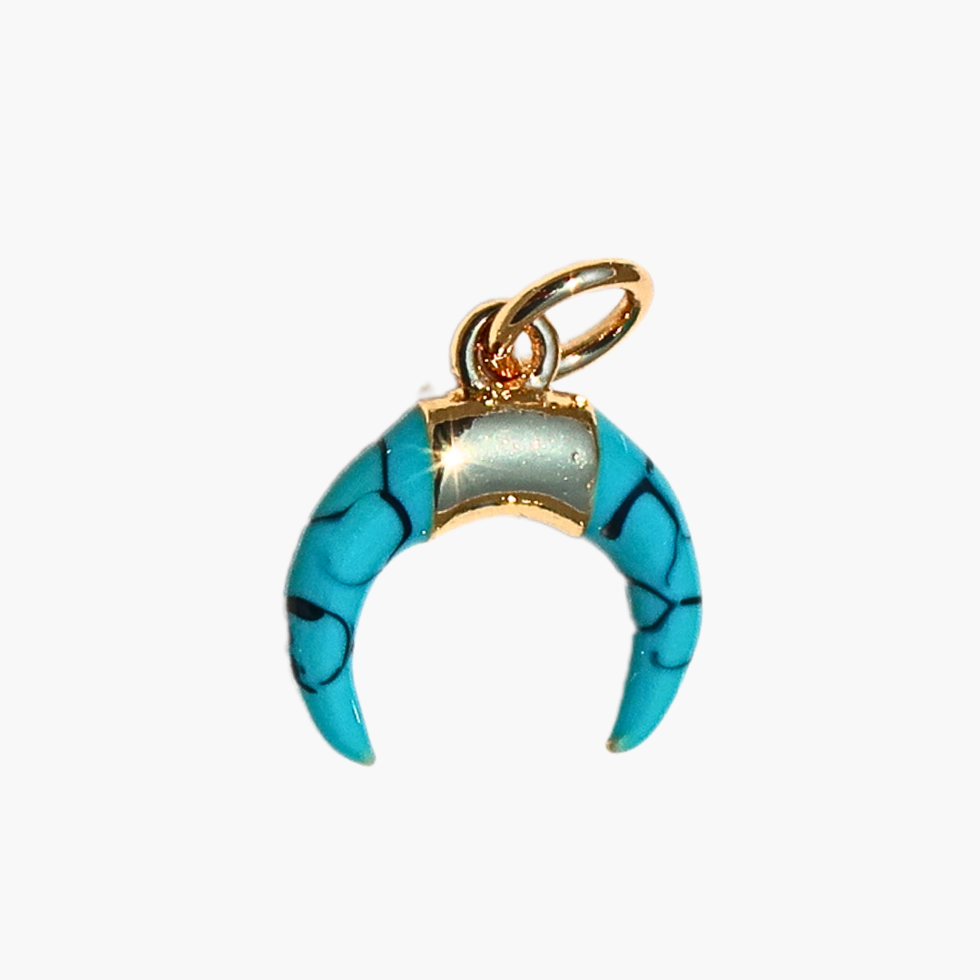 Turquoise Ox Horn Charm