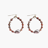 Natural Stone Beaded Drop Earring