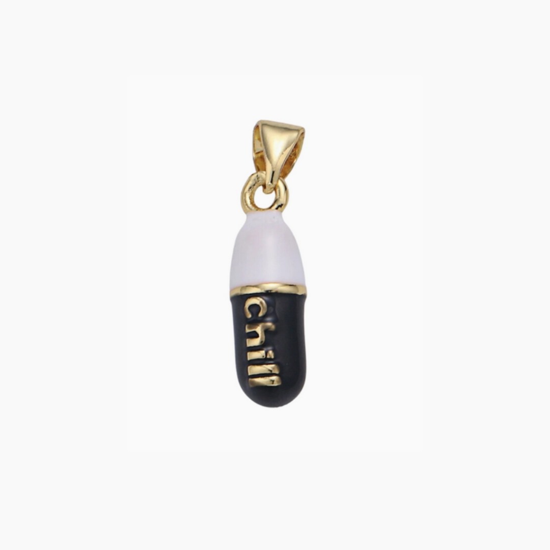 Black "Chill" Pill Charm