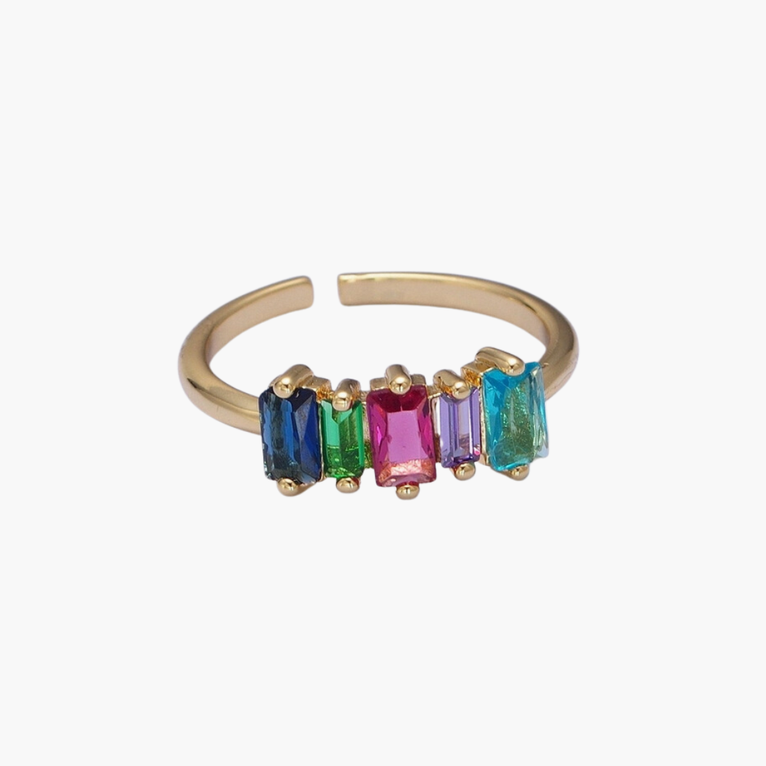 Rainbow Baguette Ring