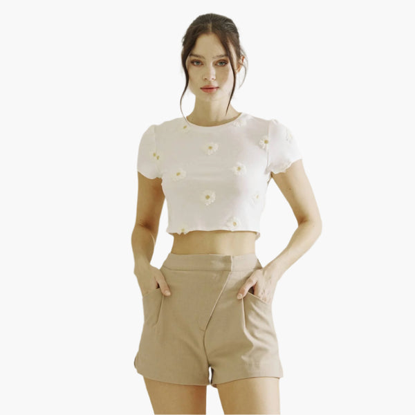 Daisy Sequin Crop Top