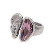 Handmade Pink Crystal Brass Ring