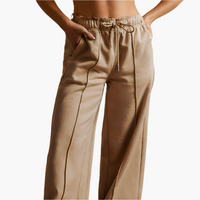 Camel Drawstring Wide Leg Lounge Pants