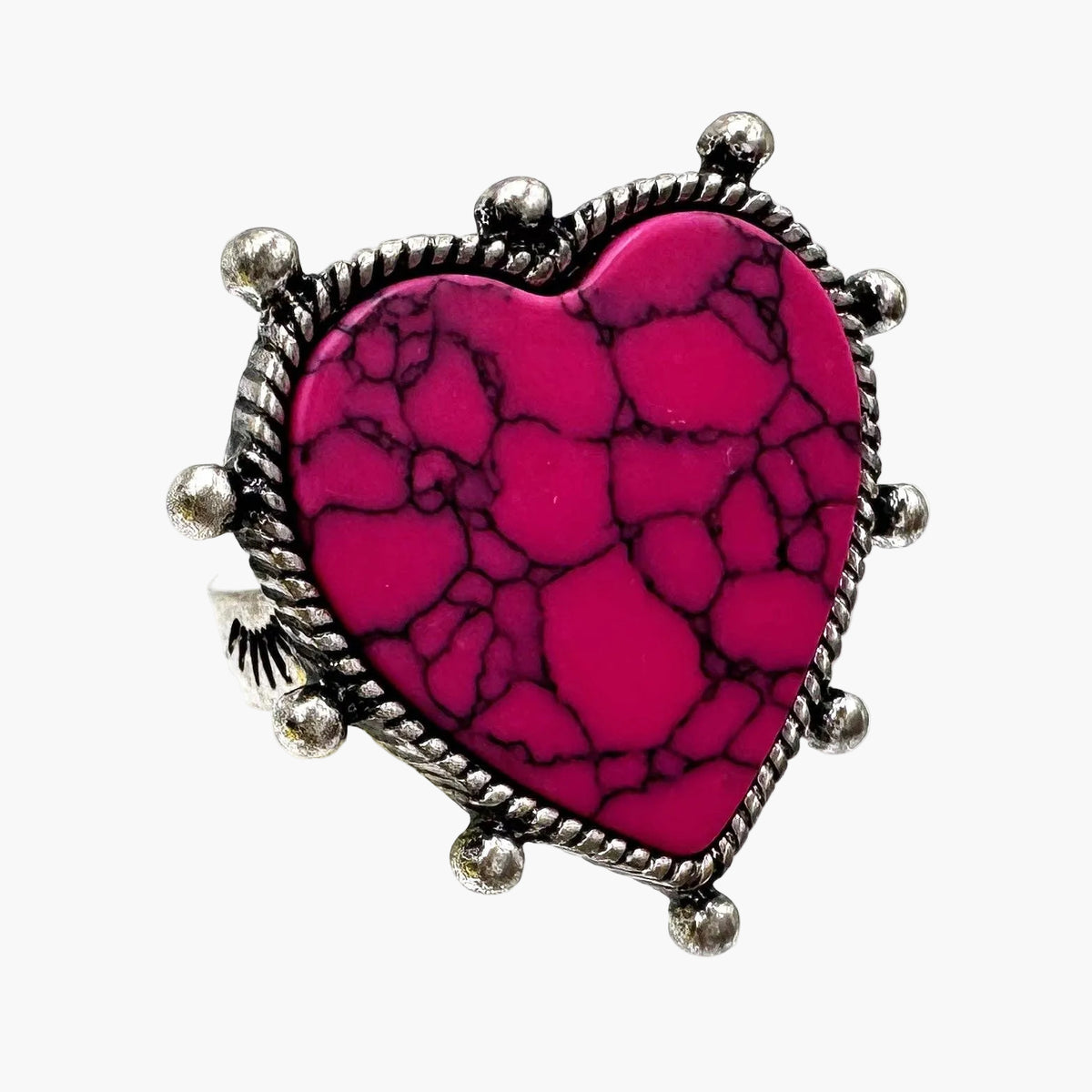 Heart Turquoise Stone Western Stretch Ring