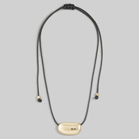 Polished Bean Pendant Cord Necklace