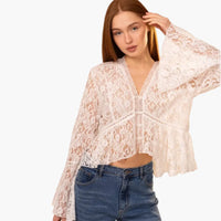 Lace Bell Sleeve Blouse