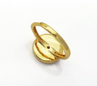 CZ Pave Gemstone Round Disc Ring