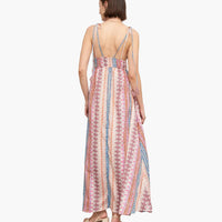 Shoulder Tie Printed Maxi Dress