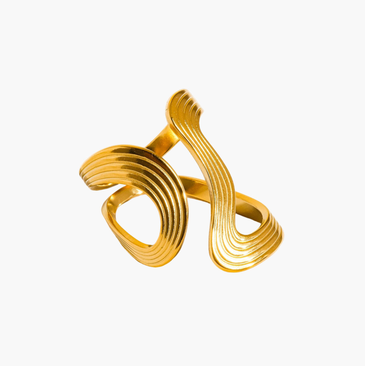 Xena 18K Gold Non-Tarnish Wavy Abstract Ring