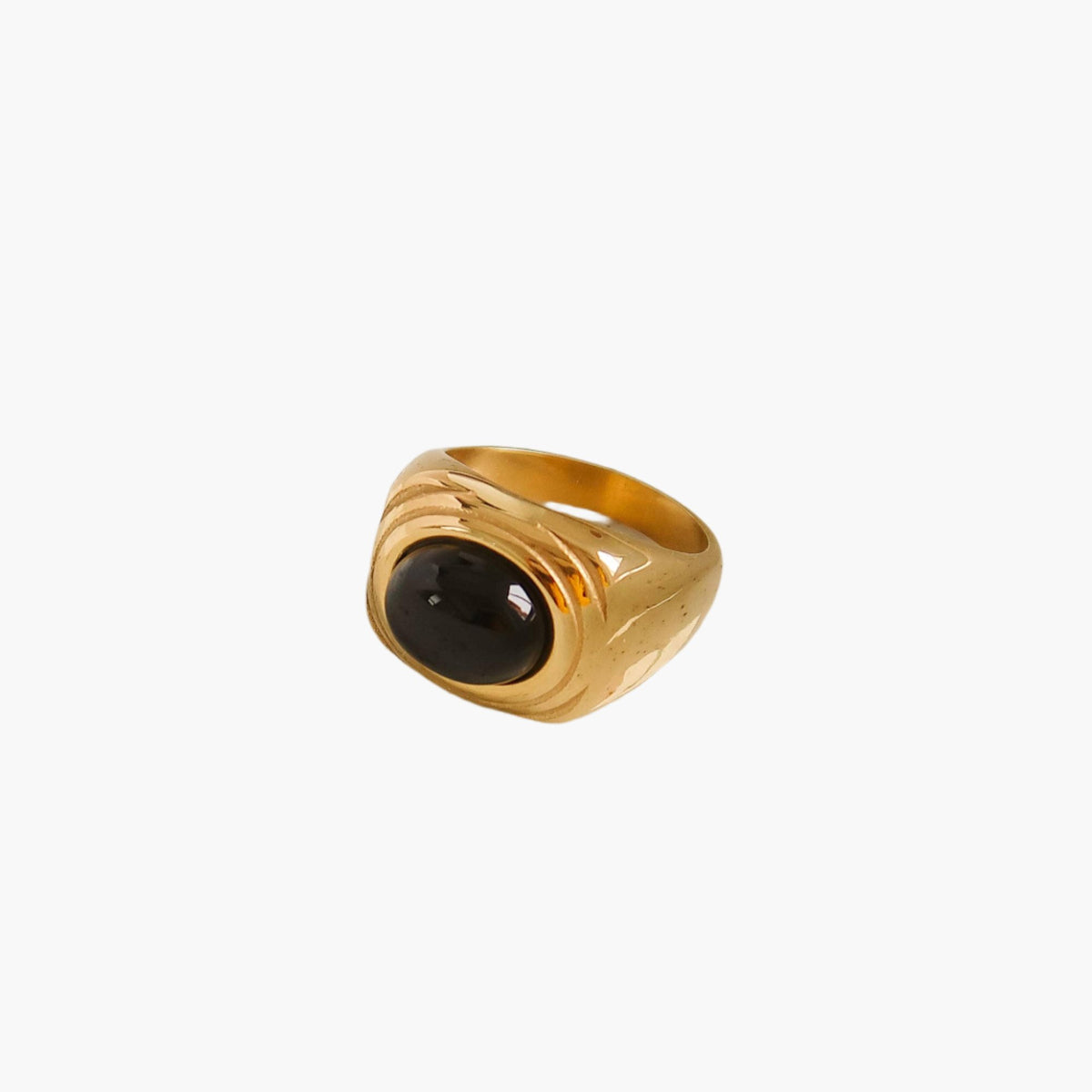 Palmer 18K Gold Plated Agate Stone Ring