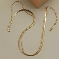 Double Snake Chain Layer Necklace